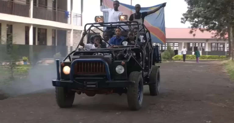 Eastern DRC students build car using waste material